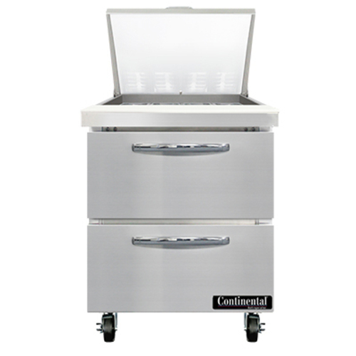 Continental Refrigerator SW27N12M-D 27.5" W One-Section Two Drawer Mighty Top Sandwich Unit