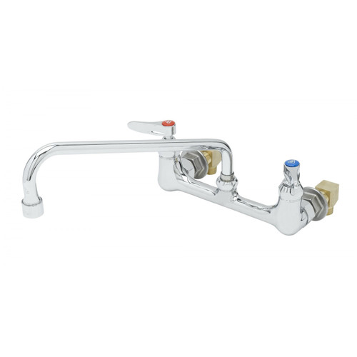 T&S Brass B-0231-VF22-EL Pantry Faucet double wall mount 8" centers 12" swing nozzle