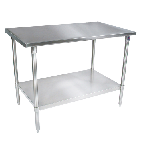 John Boos ST6-3684SSK 84"W x 36"D Stainless Steel Flat Top Work Table