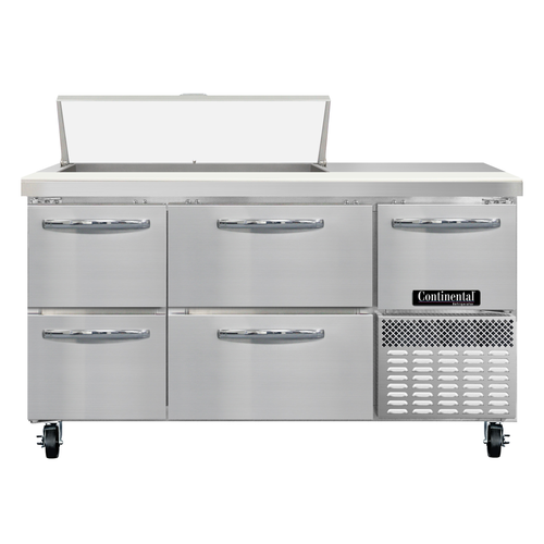 Continental Refrigerator RA60N10-D 60" W One Door Refrigerated Base Sandwich Unit