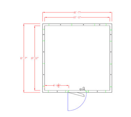 American Panel 12X12F-O 139" W x 90" H Outdoor Acrylume With Floor Walk-In Freezer