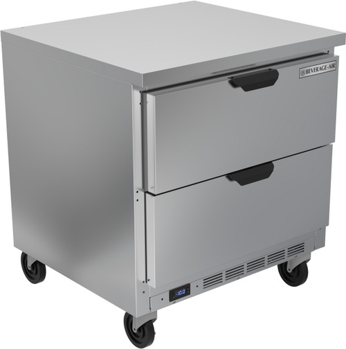 Beverage Air WTFD32AHC-2-FLT 32"W Two Drawer Stainless Steel Worktop Freezer