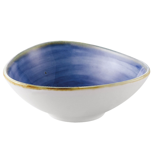 CAC China TUS-TB5-BLU 6 Oz. Starry Night Blue Porcelain Triangular Tucson Bowl (3 Dozen Per Case)