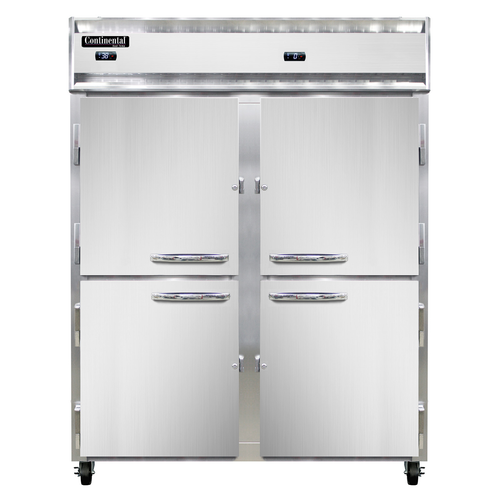 Continental Refrigerator 2RFE-SS-HD 57" W Two-Section Solid Door Reach-In Extra-Wide Refrigerator/Freezer