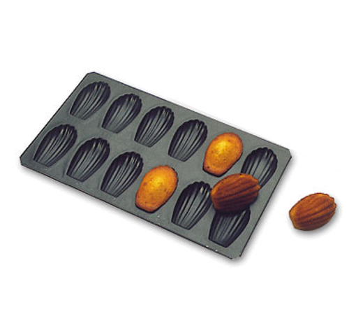 Matfer Bourgeat 310731 Exopan Madeleine Sheet 14"L x 8"W 12-Count 3" Madeleines Non-Stick Coating Steel
