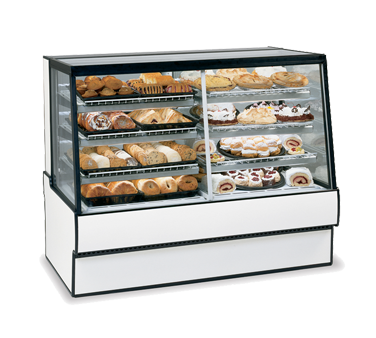 Federal Industries SGR5942DZ 59.13" W Straight Glass High Volume Vertical Dual Zone Bakery Case Refrigerated Left Non-Refrigerated Right