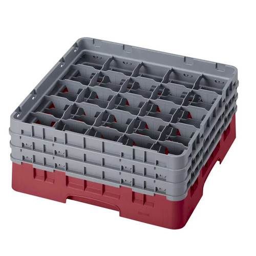 Cambro 36S434186 Camrack Glass Rack With (3) Soft Gray Extenders - 3 Cases