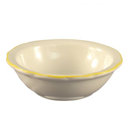 CAC China SC-11G 5 Oz. Gold Band and American White Ceramic Round Seville Fruit Dish (3 Dozen Per Case)