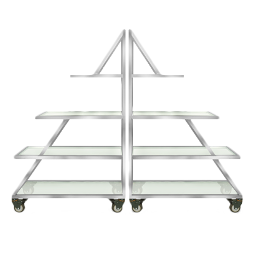 Eastern Tabletop ST1725 82-1/2"W x 29-3/4"D x 128-3/4"H Stainless Steel Triangle Mobile Buffet