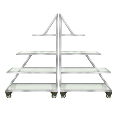 Eastern Tabletop ST1725 82-1/2"W x 29-3/4"D x 128-3/4"H Stainless Steel Triangle Mobile Buffet