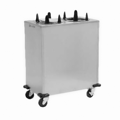Lakeside V5213 Easy-Glide 13.5" Dia. Oval Stainless Steel 2-Tube Mobile Dish Dispenser