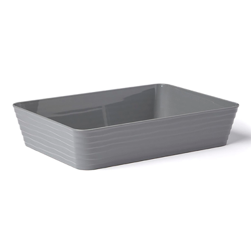 American Metalcraft B14G 156 Oz. Plastic Gray Rectangular Serving Bowl