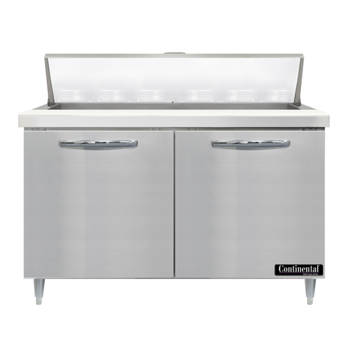 Continental Refrigerator D48N12 48" W Two-Section Two Door Designer Line Sandwich Unit