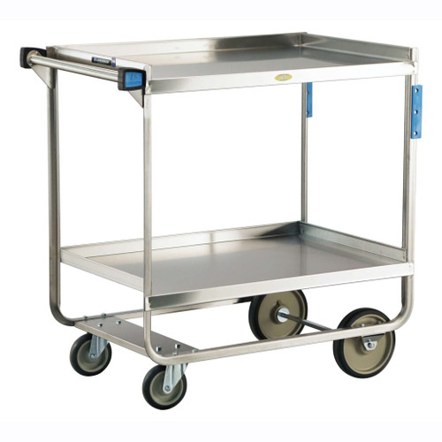 Lakeside 743 38.63" W Stainless Steel U-Shaped Frame Solid 2 Shelves Utility Cart