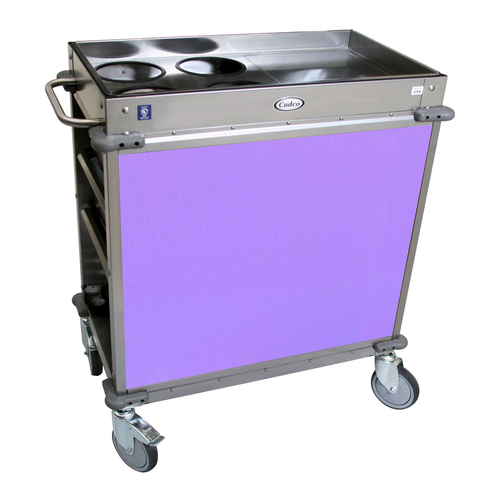 Cadco BC-2-L7 Purple Stainless Steel Standard MobileServ Beverage Cart