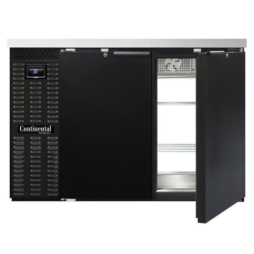 Continental Refrigerator BB50NPT 50"W Solid Door Refrigerated Back Bar Cooler