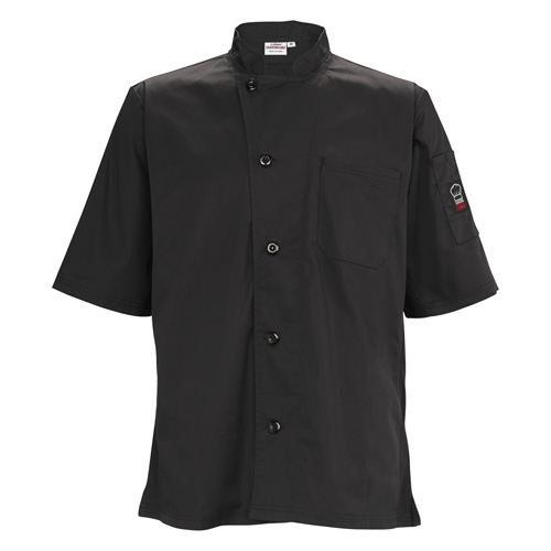 Winco UNF-9KXXL Black Broadway Ventilated Shirt with Chest Pocket