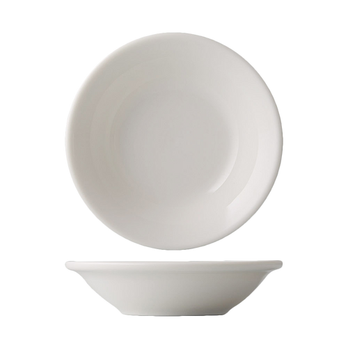 CAC China GW-32 3.5 Oz. Bone White Porcelain Round Great Wall Fruit Dish (3 Dozen Per Case)