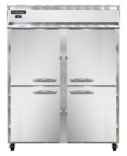Continental Refrigerator 2RESNSAHD 57" W Two-Section Solid Door Reach-In Extra-Wide Refrigerator
