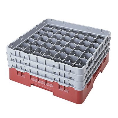 Cambro 49S638416 Camrack Glass Rack With (3) Soft Gray Extenders - 3 Cases