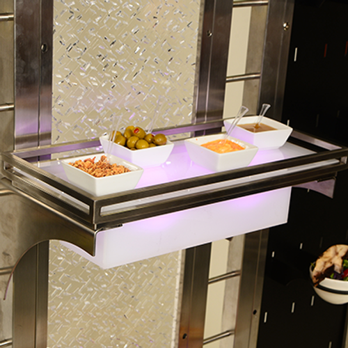 Eastern Tabletop G3411AC Shelf 34" x 11" Guard Protected Stainless Steel Frame Acrylic