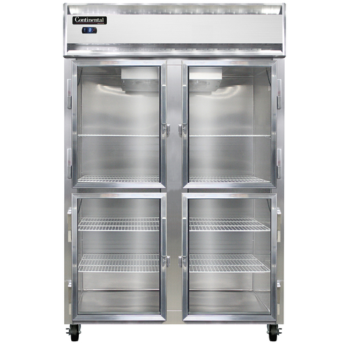 Continental Refrigerator 2FS-GD-HD 52" W Two-Section Glass Door Reach-In Freezer - 115 Volts