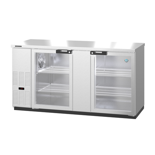 Hoshizaki BB69-G-S 69.5"W Two-Section Glass Door Refrigerated Back Bar Cooler