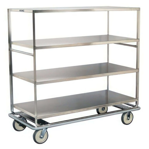 Lakeside 566 Tough Transport 67" W Stainless Steel 1 Edge Down 5-Shelf Banquet Cart