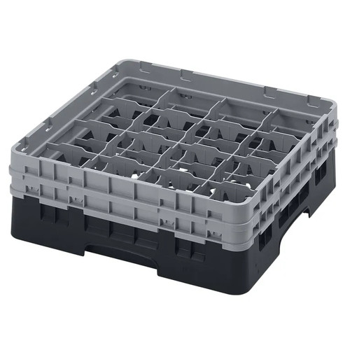 Cambro 16S434110 Camrack Glass Rack With (2) Soft Gray Extenders - 4 Cases