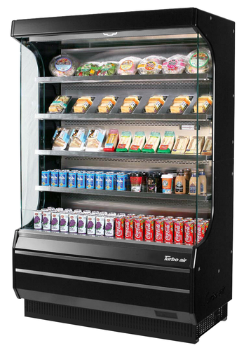 Turbo Air TOM-50W(B)-N 50.88" W Stainless Steel Open Front Vertical Open Display Merchandiser - 115 Volts