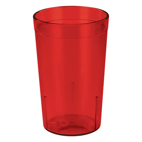 Winco PTP-09R 9-1/2 Oz. Red Plastic Pebbled Tumbler