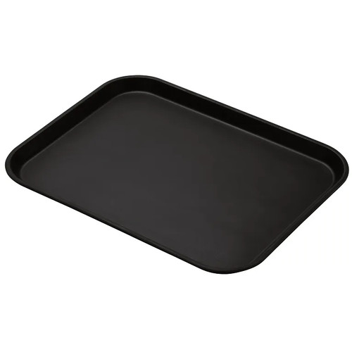 Cambro 1418CT110 14" x 18" Fiberglass Black Satin Camtread Serving Tray - 12/Case
