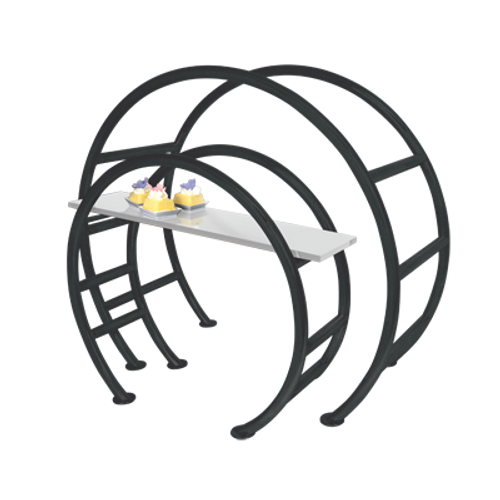 Eastern Tabletop 1750ACMB 23-1/2"W x 9-1/2"D x 21"H Black 18/10 Stainless Steel Circular Tabletop Display