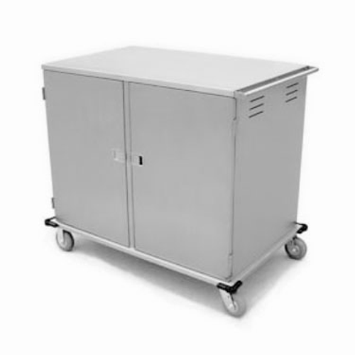 Lakeside 5628 Elite Series 55.75" W Stainless Steel 2 Sections 28 Trays Non-Insulated Tray Delivery Cart