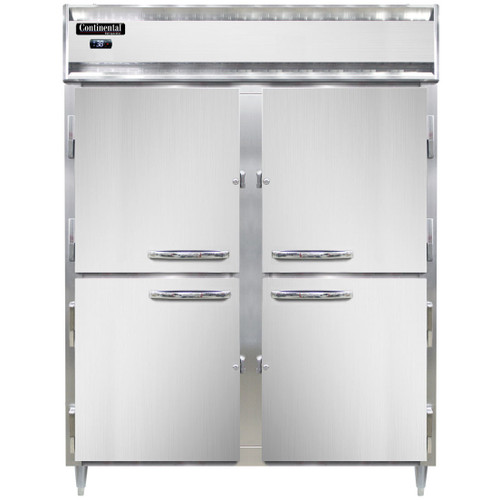 Continental Refrigerator D2RENSSHD 57" W Two-Section Stainless Steel Door Reach-In Designer Line Wide Refrigerator