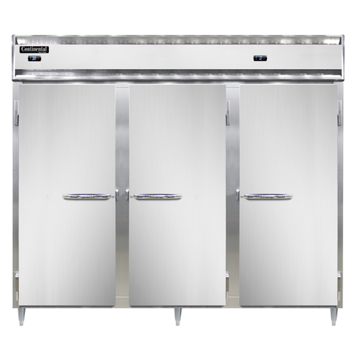 Continental Refrigerator DL3RRFE-SA 85.5" W Three-Section Solid Door Reach-In Designer Line Refrigerator/Freezer