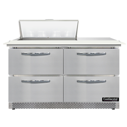 Continental Refrigerator SW48N8C-FB-D 48" W Two-Section Four Drawer Sandwich Unit