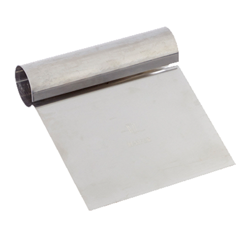 Matfer Bourgeat 112822 Dough Scraper 5-1/4"L x 4-3/4"W Rigid Blade Beveled Edge Seamless Stainless Steel