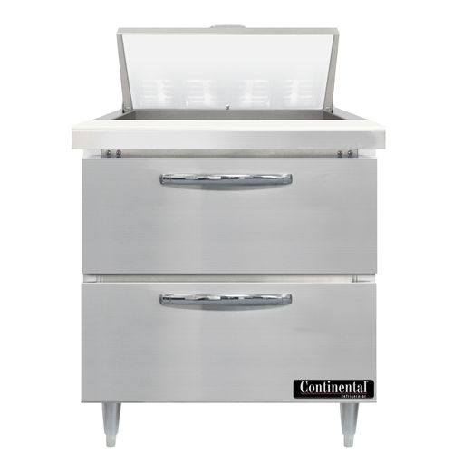 Continental Refrigerator D32N8-D 32" W One-Section Two Drawer Designer Line Sandwich Unit