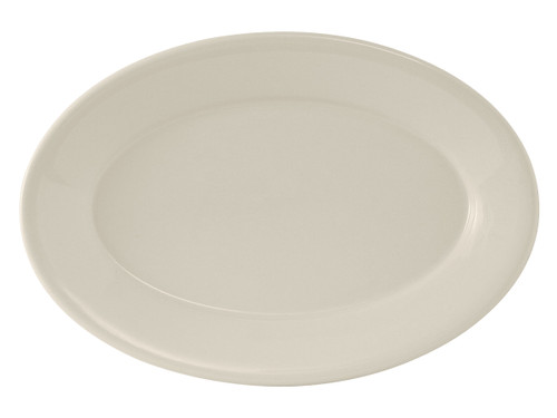 Tuxton TRE-042 Ceramic American White/Eggshell Oval / Oblong Platter (6 Each Per Case)