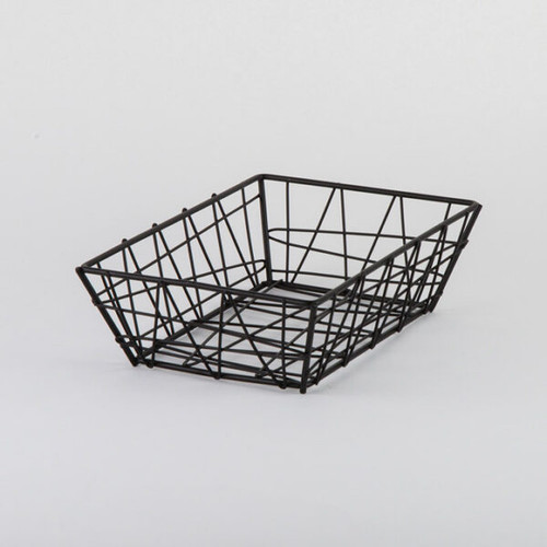 American Metalcraft BZZ95B Metal Black Rectangular Zorro Basket
