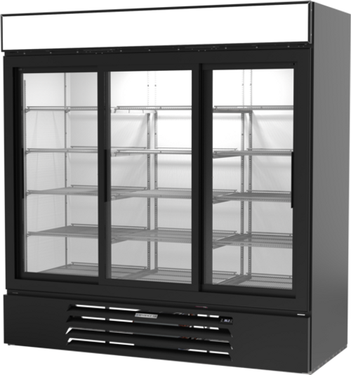 Beverage Air MMR66HC-1-B 75" W Three-Section Glass Door MarketMax Refrigerated Merchandiser