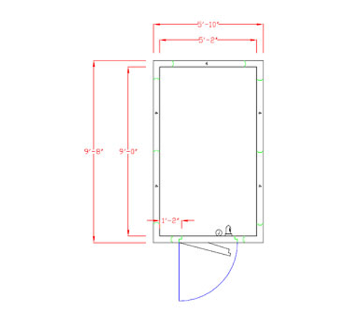 American Panel 6X10F-I 70" W x 90" H Indoor Acrylume With Floor Walk-In Freezer