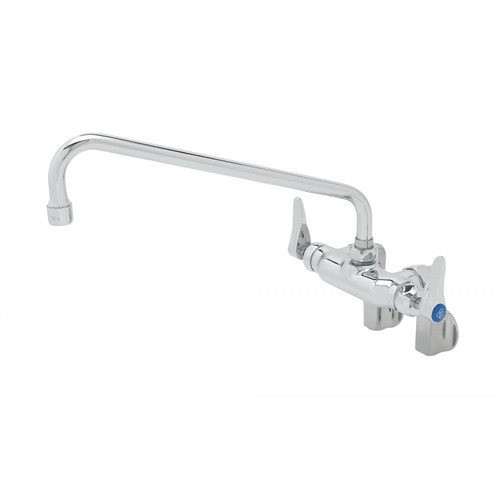 T&S Brass B-0236-CR-EK Double Pantry Faucet splash/wall mount 2-1/4" TO 8-1/4" adjustable centers 12" swing spout with stream regulator