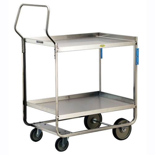 Lakeside 4543 Handler Series 38.63" W Stainless Steel 2-Tier NSF Heavy Duty Utility Cart - 700 Lbs.