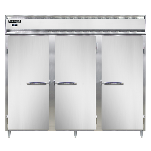 Continental Refrigerator DL3RE-PT 85.5"W Three-Section Steel Door Designer Line Wide Refrigerator