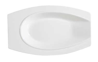 CAC China HSD-10 Bone White Porcelain Free Form Accessories Platter (2 Dozen Per Case)