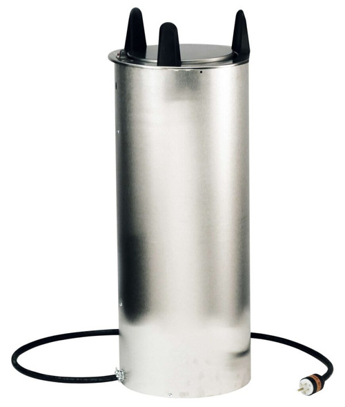 Lakeside 6012 Easy-Glide 12.25" Dia. Round Stainless Steel 1-Tube Heated Dish Dispenser