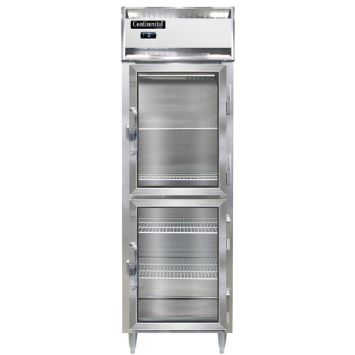 Continental Refrigerator DL1F-SA-GD-HD 26" W One-Section Glass Door Reach-In Designer Line Freezer - 115 Volts