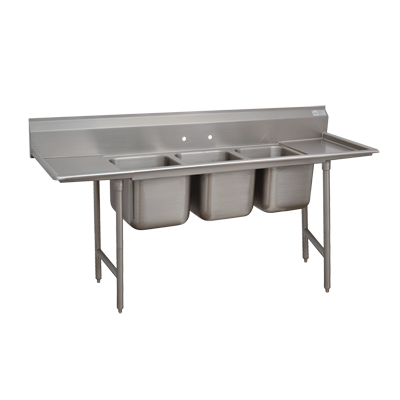Advance Tabco T9-3-54-18R-X 77" W 18 Gauge Galvanized Base Special Value Regaline Sink